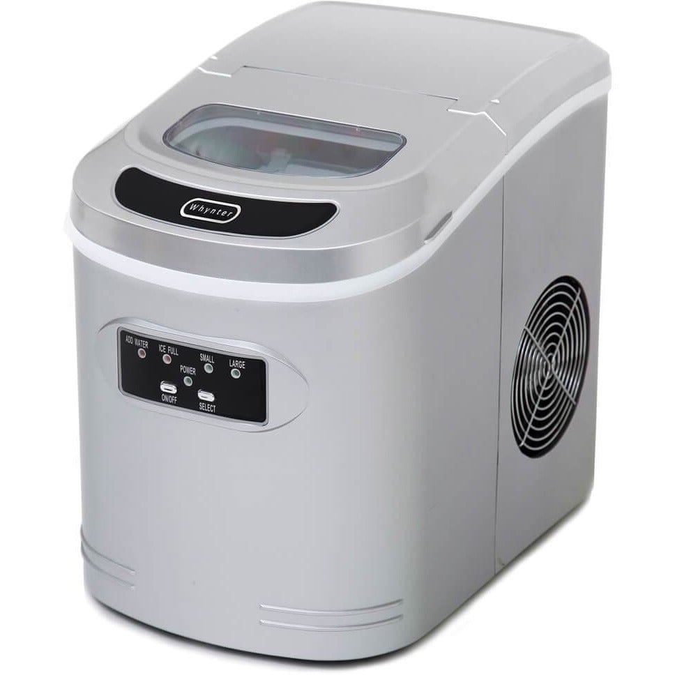 Whynter Compact Portable Ice Maker 27 lb capacity Metallic Silver IMC-270MS Ice Makers IMC-270MS Wine Coolers Empire