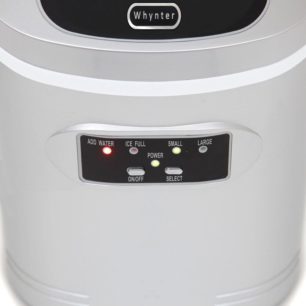 Whynter Compact Portable Ice Maker 27 lb capacity Metallic Silver IMC-270MS Ice Makers IMC-270MS Wine Coolers Empire