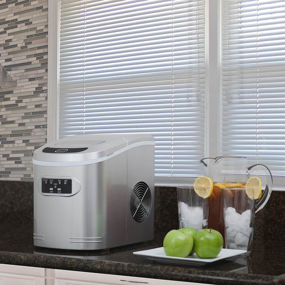 Whynter Compact Portable Ice Maker 27 lb capacity Metallic Silver IMC-270MS Ice Makers IMC-270MS Wine Coolers Empire