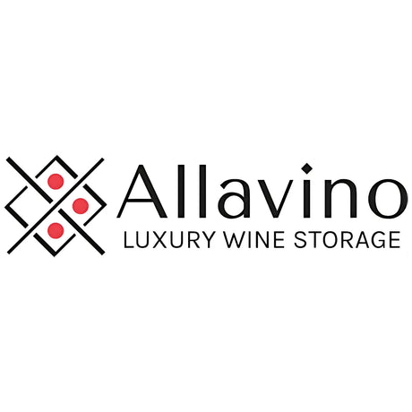 Allavino logo featuring geometric icon and text reading “Allavino Luxury Wine Storage,” representing the brand’s premium wine coolers collection.