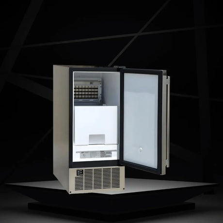 Commercial ice machines collection featuring undercounter stainless steel ice makers for bars restaurants and hospitality spaces