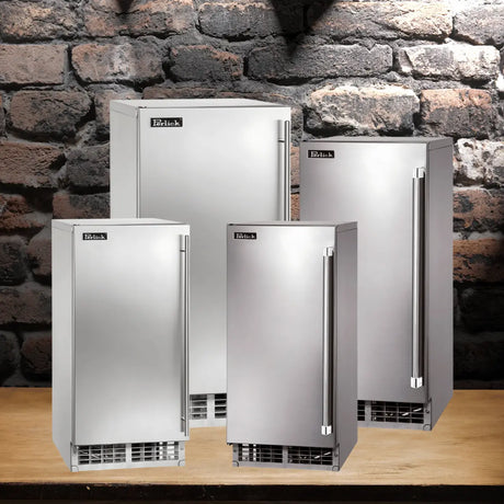 Perlick ice makers collection showcasing stainless steel undercounter ice machines for luxury home bars and commercial use