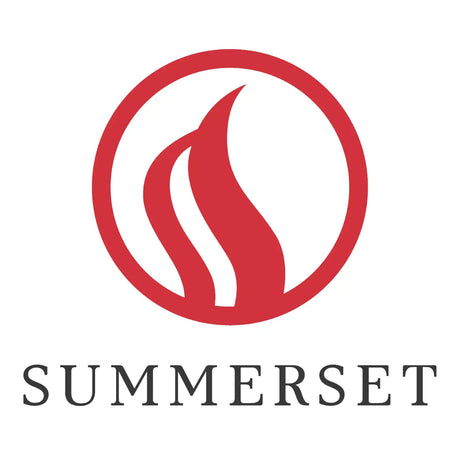 Summerset logo with red flame icon and circular emblem, representing premium outdoor grills and cooking appliances