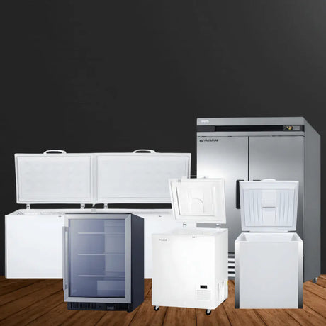 Summit freezers collection featuring chest, upright, and compact freezers designed for home, commercial, and laboratory cold storage