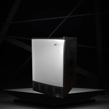 Stainless steel undercounter ice maker with front ventilation for built-in residential and commercial ice maker installations