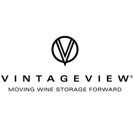 VintageView logo featuring a circular stylized V above the brand name and the tagline “Moving Wine Storage Forward.”