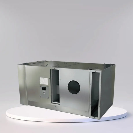Wine Guardian cabinet cooling system Collection with stainless steel housing and ventilation openings displayed on a clean modern studio platform.