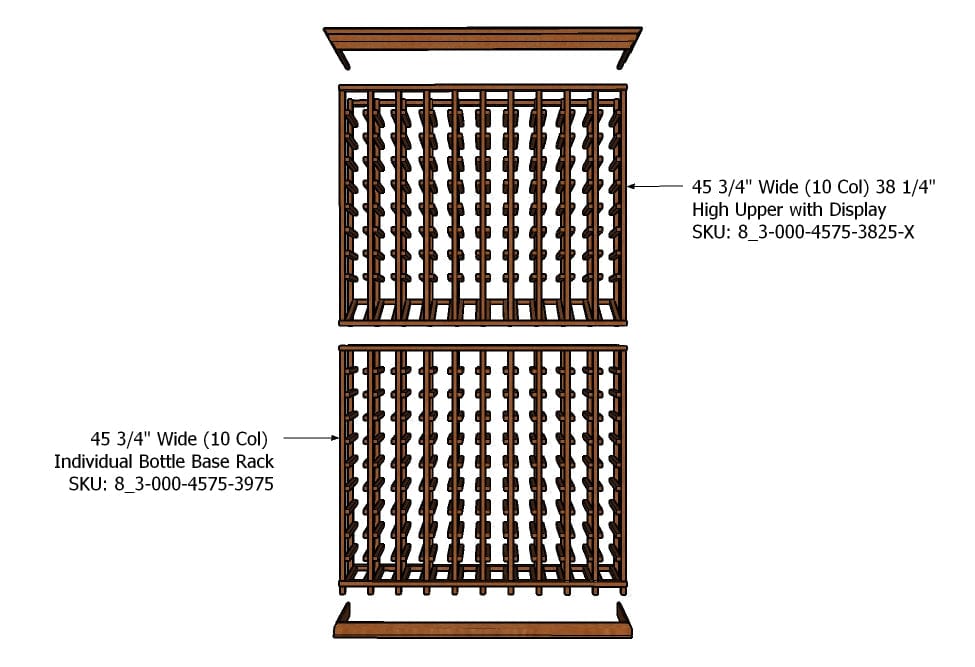 10-Column Wine Rack Kit – 190 Bottle Capacity (6.5ft) Wine Racks Wine Coolers Empire