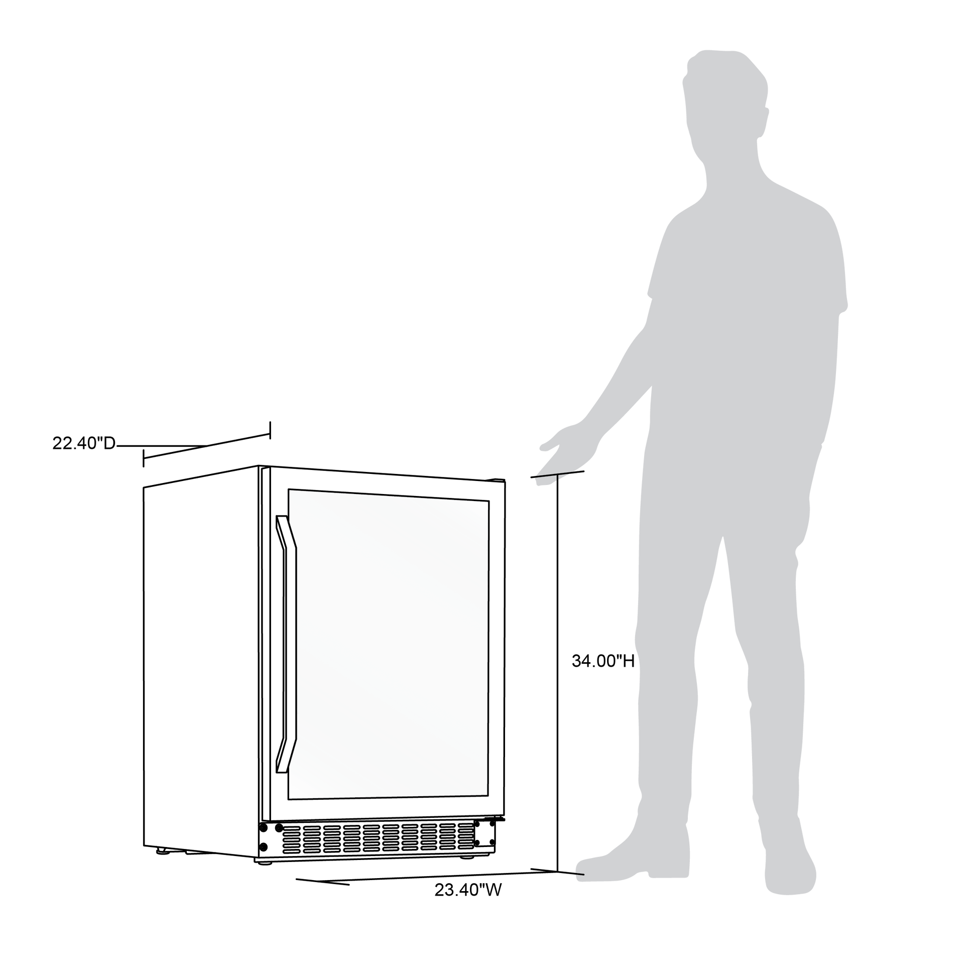 NewAir 24” Built-In or Freestanding 179-Can Beverage Fridge