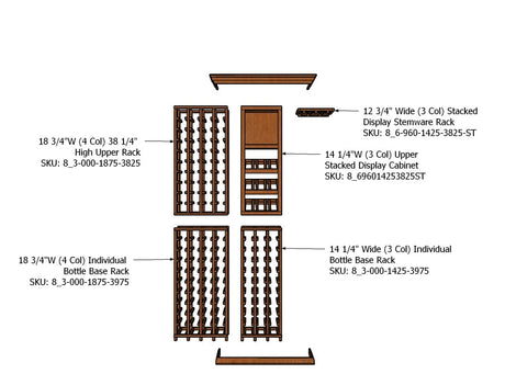 3-Foot Wine Cellar Rack – 131 Bottle Capacity Wine Racks Wine Coolers Empire