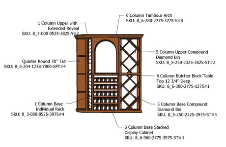 6 Foot RediCellar Wine Cellar - 210 Bottle Capacity Wine Racks Wine Coolers Empire