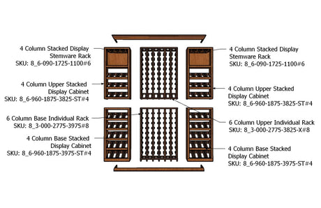 6 Foot Wine Cellar - 208 Bottle Capacity Wine Racks Wine Coolers Empire