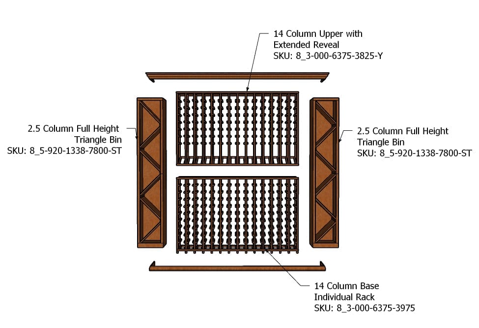 8 Foot Wine Cellar - 420 Bottle Capacity Wine Racks Wine Coolers Empire
