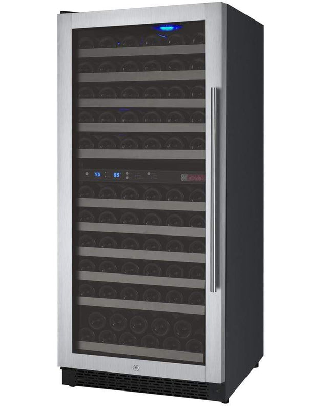 Allavino 121 Bottle  FlexCount II Tru-Vino Dual Zone Stainless Steel Left Hinge Wine Cooler VSWR121-2SL20 Wine Coolers VSWR121-2SL20 Wine Coolers Empire