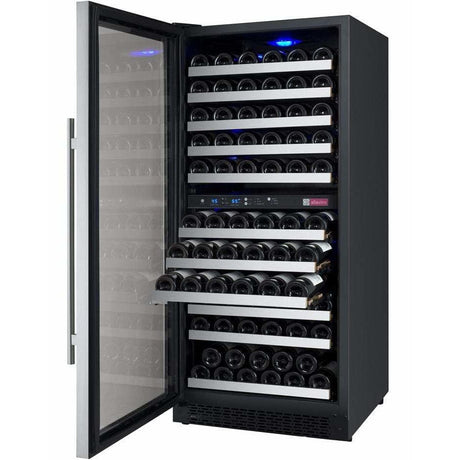 Allavino 121 Bottle  FlexCount II Tru-Vino Dual Zone Stainless Steel Left Hinge Wine Cooler VSWR121-2SL20 Wine Coolers VSWR121-2SL20 Wine Coolers Empire