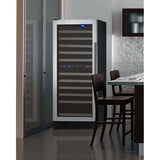 Allavino 121 Bottle  FlexCount II Tru-Vino Dual Zone Stainless Steel Left Hinge Wine Cooler VSWR121-2SL20 Wine Coolers VSWR121-2SL20 Wine Coolers Empire