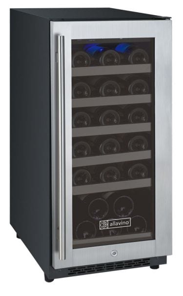 Allavino 15" Wide FlexCount II Tru-Vino 30 Bottle Single Zone Right Hinge Wine Refrigerator  VSWR30-1SR20 Wine Coolers VSWR30-1SR20 Wine Coolers Empire