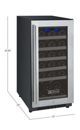 Allavino 15" Wide FlexCount II Tru-Vino 30 Bottle Single Zone Right Hinge Wine Refrigerator  VSWR30-1SR20 Wine Coolers VSWR30-1SR20 Wine Coolers Empire