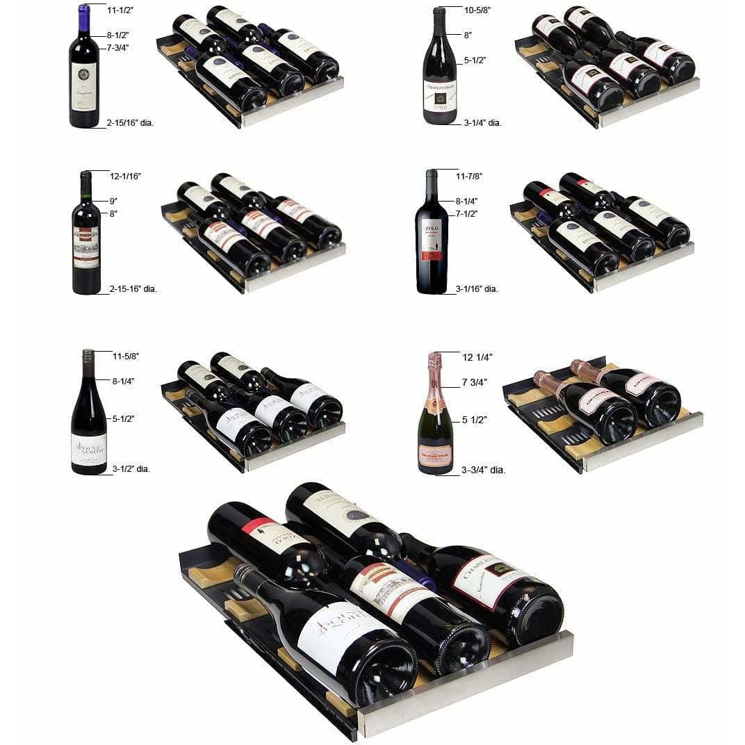 Allavino 15" Wide FlexCount II Tru-Vino 30 Bottle Single Zone Stainless Steel Right Hinge Wine Refrigerator  VSWR30-1SR20 Wine Coolers Empire