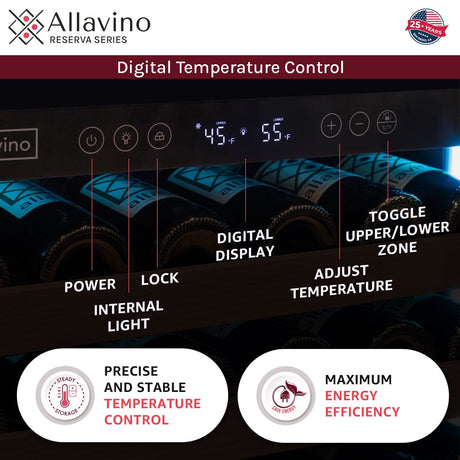 Allavino 238 Bottle 4-Zone Wine Refrigerator – Built-In Stainless Steel Wine Fridge Wine Coolers 2X-VSW11955D-2S Wine Coolers Empire
