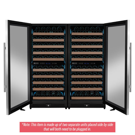 Allavino 238 Bottle 4-Zone Wine Refrigerator – Built-In Stainless Steel Wine Fridge Wine Coolers 2X-VSW11955D-2S Wine Coolers Empire
