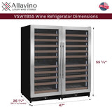 Allavino 238 Bottle 4-Zone Wine Refrigerator – Built-In Stainless Steel Wine Fridge Wine Coolers 2X-VSW11955D-2S Wine Coolers Empire
