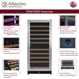 Allavino 238 Bottle 4-Zone Wine Refrigerator – Built-In Stainless Steel Wine Fridge Wine Coolers 2X-VSW11955D-2S Wine Coolers Empire