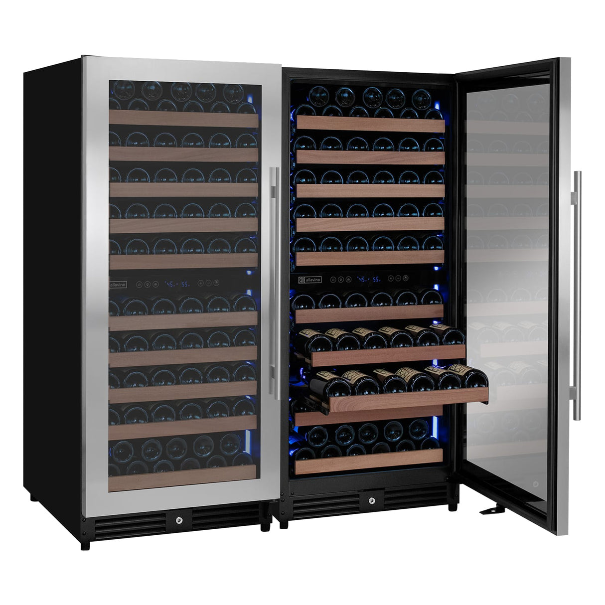 Allavino 238 Bottle 4-Zone Wine Refrigerator – Built-In Stainless Steel Wine Fridge Wine Coolers 2X-VSW11955D-2S Wine Coolers Empire