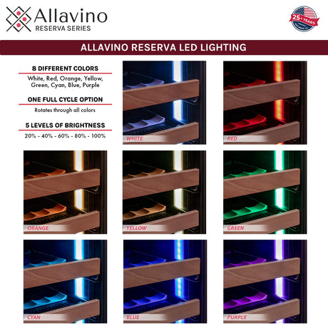 Allavino 238 Bottle 4-Zone Wine Refrigerator – Built-In Stainless Steel Wine Fridge Wine Coolers 2X-VSW11955D-2S Wine Coolers Empire