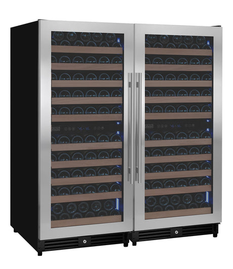 Allavino 238 Bottle 4-Zone Wine Refrigerator – Built-In Stainless Steel Wine Fridge Wine Coolers 2X-VSW11955D-2S Wine Coolers Empire