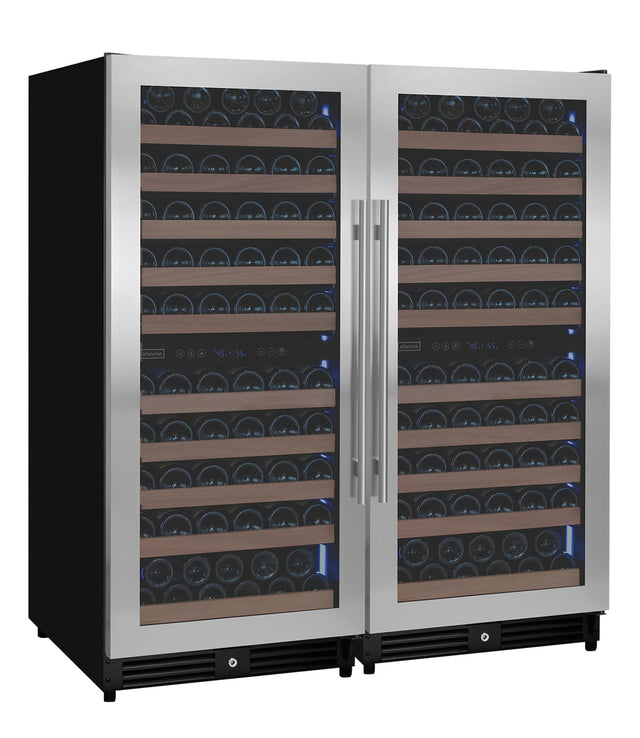 Allavino 238 Bottle 4-Zone Wine Refrigerator – Built-In Stainless Steel Wine Fridge Wine Coolers 2X-VSW11955D-2S Wine Coolers Empire
