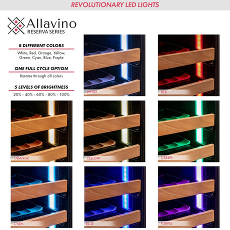 Allavino 238 Bottle 55" Tall Dual Zone Stainless Steel Wine Refrigerator Wine Coolers 2X-VSW11955S-1S Wine Coolers Empire