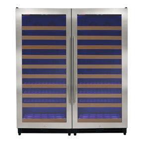 Allavino 238 Bottle 55" Tall Dual Zone Stainless Steel Wine Refrigerator Wine Coolers 2X-VSW11955S-1S Wine Coolers Empire