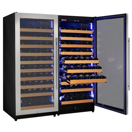 Allavino 238 Bottle 55" Tall Dual Zone Stainless Steel Wine Refrigerator Wine Coolers 2X-VSW11955S-1S Wine Coolers Empire