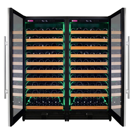 Allavino 238 Bottle 55" Tall Dual Zone Stainless Steel Wine Refrigerator Wine Coolers 2X-VSW11955S-1S Wine Coolers Empire