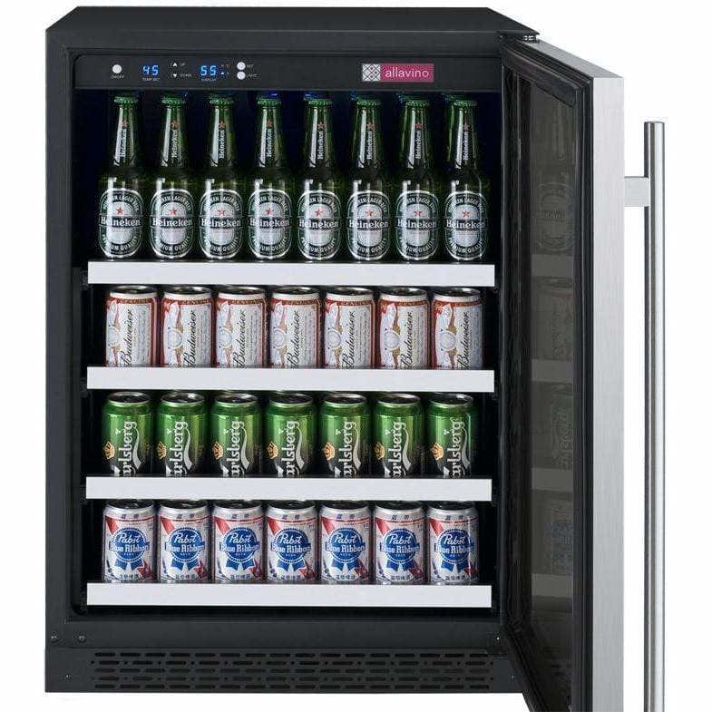 Allavino FlexCount 24" Wide Stainless Door Right Hinge Beverage Center VSBC24-SSRN Beverage Centers VSBC24-SSRN Wine Coolers Empire