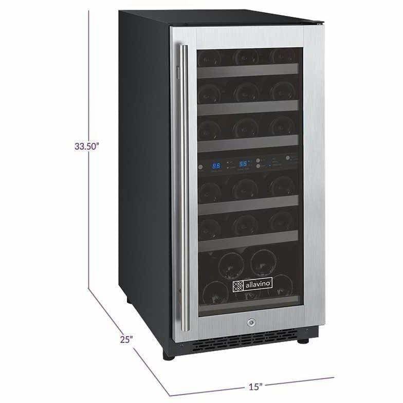 Allavino FlexCount 30 Bottle Dual Zone Right Hinge Wine Fridge VSWR30-2SSRN Wine Coolers VSWR30-2SSRN Wine Coolers Empire