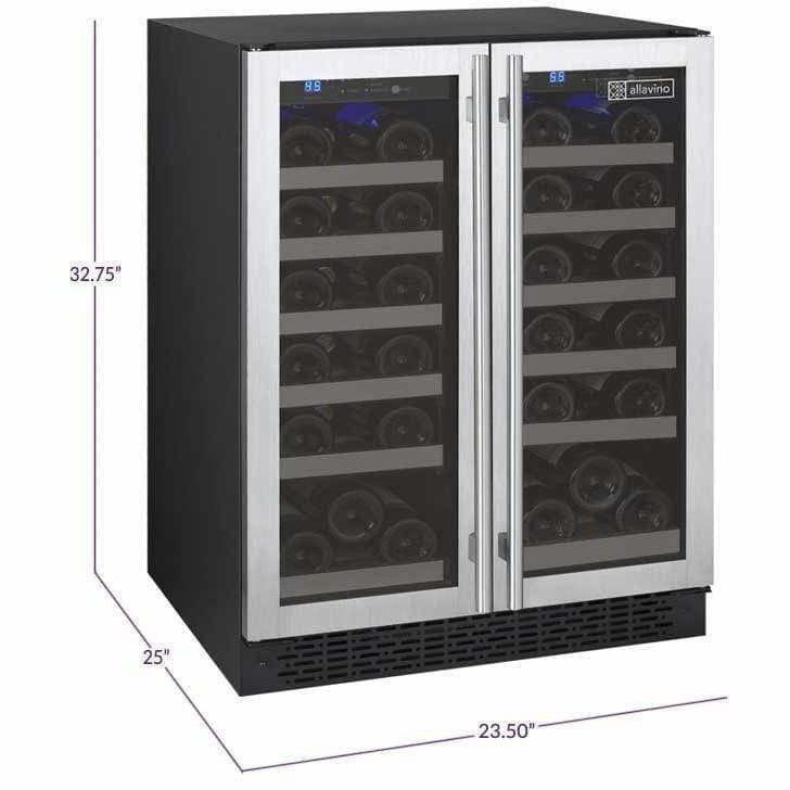 Allavino FlexCount 36 Bottle Dual Zone Stainless Steel French Doors Wine Fridge VSWR36-2SSFN DISCONTINUED Wine Coolers VSWR36-2SSFN Wine Coolers Empire