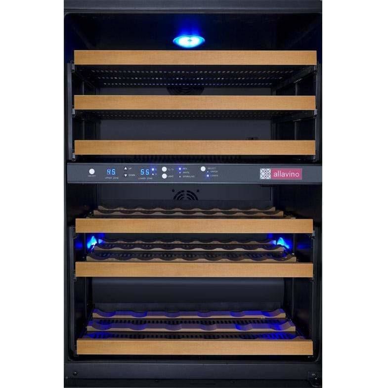 Allavino FlexCount 56 Bottle Dual Zone Black Left Hinge Wine Fridge VSWR56-2BWLN Wine Coolers VSWR56-2BWLN Wine Coolers Empire