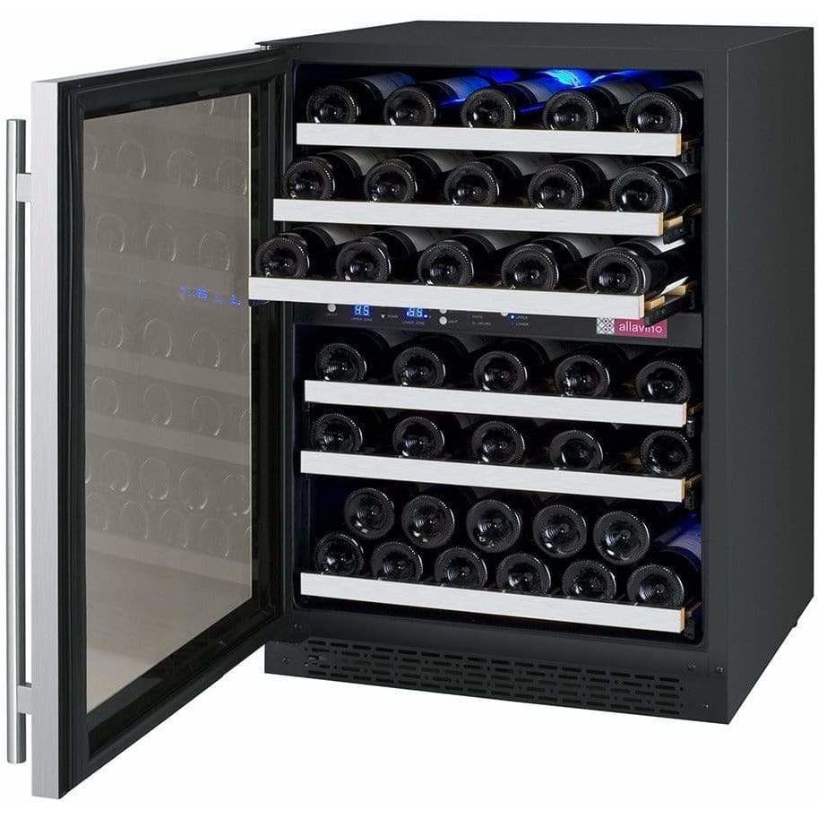 Allavino FlexCount 56 Bottle Dual Zone Stainless Steel Left Hinge Wine Fridge VSWR56-2SSLN Wine Coolers VSWR56-2SSLN Wine Coolers Empire