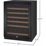 Allavino FlexCount 56 Bottle Single Zone Black Left Hinge Wine Fridge VSWR56-1BWLN Wine Coolers VSWR56-1BWLN Wine Coolers Empire