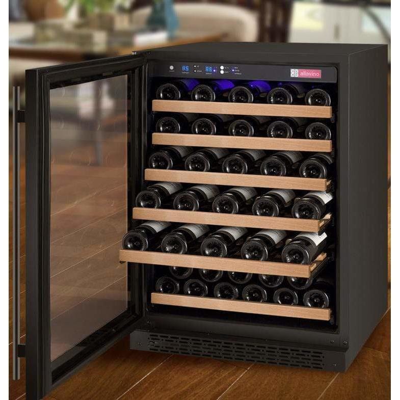 Allavino FlexCount 56 Bottle Single Zone Black Left Hinge Wine Fridge VSWR56-1BWLN Wine Coolers VSWR56-1BWLN Wine Coolers Empire