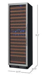 Allavino FlexCount Classic II Tru-Vino 172 Bottle Dual Zone Stainless Steel Left Hinge Wine Refrigerator YHWR172-2SL20 Wine Coolers YHWR172-2SL20 Wine Coolers Empire