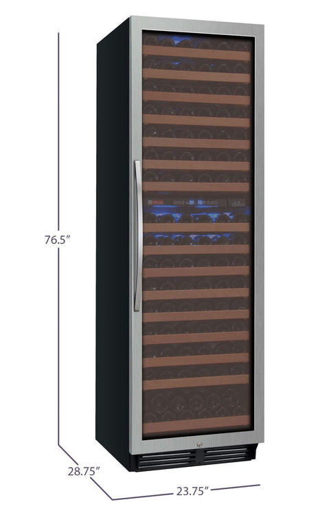 Allavino FlexCount Classic II Tru-Vino 172 Bottle Dual Zone Stainless Steel Right Hinge Wine Refrigerator YHWR172-2SR20 Wine Coolers YHWR172-2SR20 Wine Coolers Empire