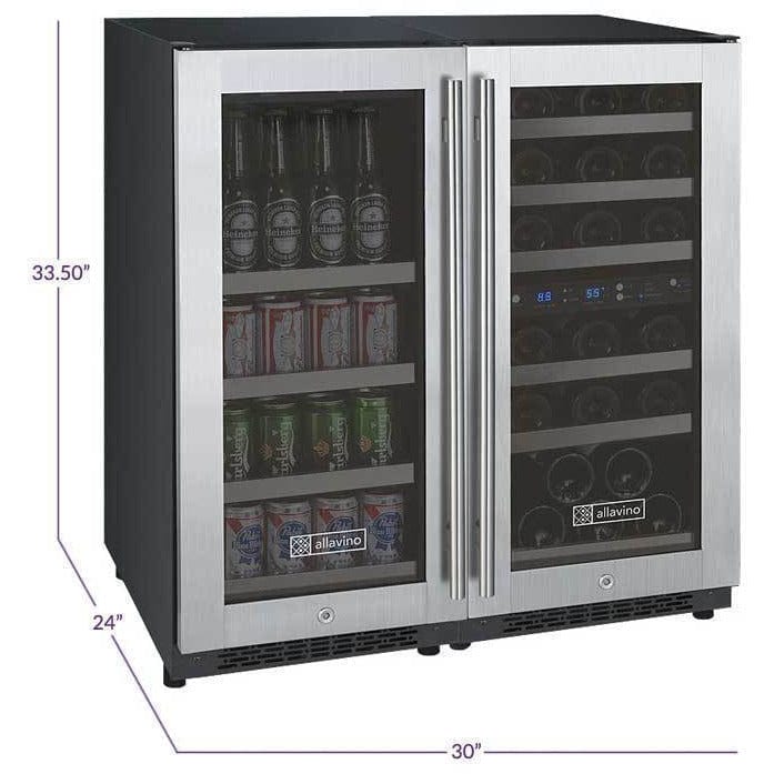 Allavino FlexCount Dual Zone Wine and Beverage Fridge 3Z-VSWB15-3SST Wine/Beverage Coolers Combo 3Z-VSWB15-3SST Wine Coolers Empire