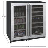 Allavino FlexCount Dual Zone Wine and Beverage Fridge 3Z-VSWB15-3SST Wine/Beverage Coolers Combo 3Z-VSWB15-3SST Wine Coolers Empire