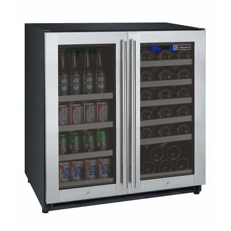 Allavino FlexCount Dual Zone Wine Fridge/Beverage Center VSWB30-2SSFN Wine/Beverage Coolers Combo VSWB30-2SSFN Wine Coolers Empire