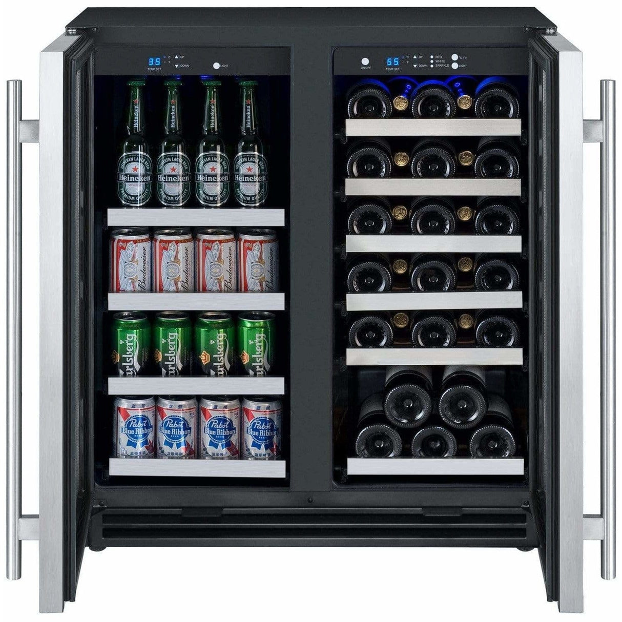 Allavino FlexCount Dual Zone Wine Fridge/Beverage Center VSWB30-2SSFN Wine/Beverage Coolers Combo VSWB30-2SSFN Wine Coolers Empire