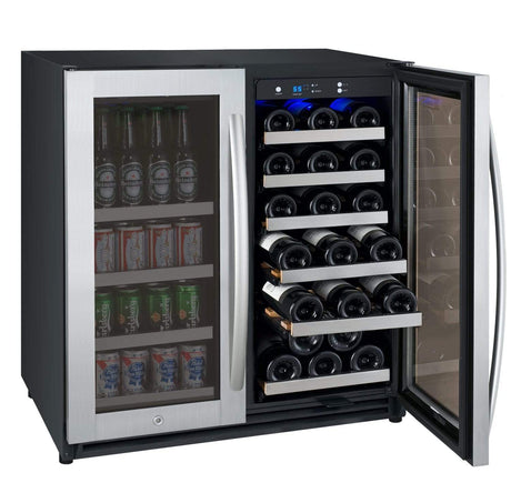 Allavino FlexCount II Tru-Vino 1.0 Amps 30 Bottle/88 Can Dual Zone Beverage/Wine Fridge VSWB30-2SF20 Wine/Beverage Coolers Combo VSWB30-2SF20 Wine Coolers Empire