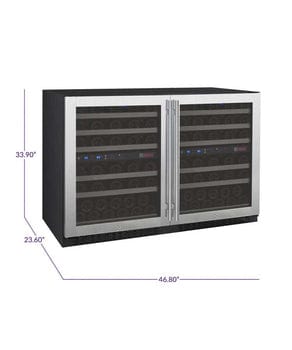 Allavino FlexCount II Tru-Vino 112 Bottle Dual Zone Stainless Steel Wine Fridge 2X-VSWR56-1S20 Wine Coolers 2X-VSWR56-1S20 Wine Coolers Empire